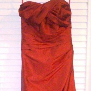 Impression Red Strapless Taffeta Dress * Size 4 * Petite